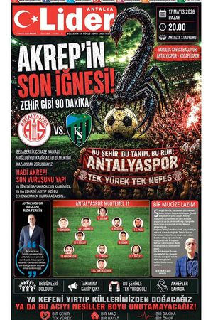 17 MAYIS 2026 LİDER GAZETE ANTALYA