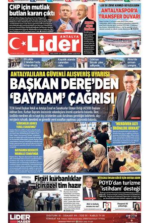 22 MAYIS 2026 LİDER GAZETE ANTALYA