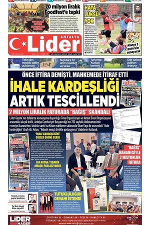 8 MAYIS 2026 LİDER GAZETE ANTALYA