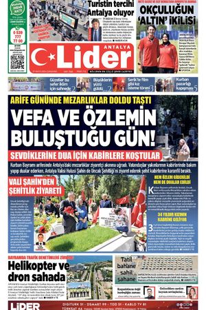 27 MAYIS 2026 LİDER GAZETE ANTALYA