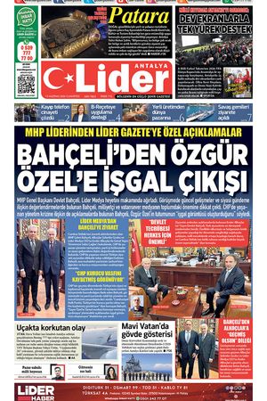 13 HAZİRAN 2026 LİDER GAZETE ANTALYA