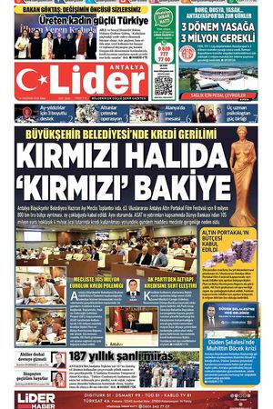 16 HAZİRAN 2026 LİDER GAZETE ANTALYA