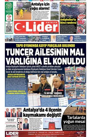 18 HAZİRAN 2026 LİDER GAZETE ANTALYA