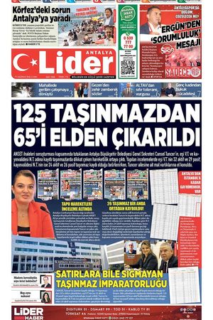 19 HAZİRAN 2026 LİDER GAZETE ANTALYA