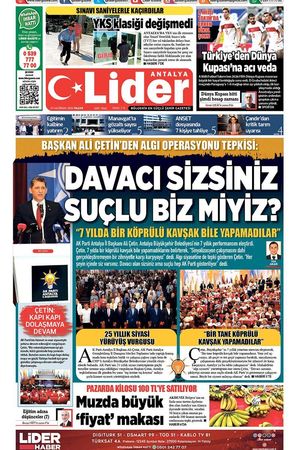 21 HAZİRAN 2026 LİDER GAZETE ANTALYA
