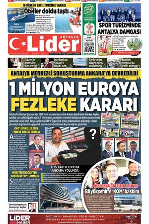 3 HAZİRAN 2026 LİDER GAZETE ANTALYA