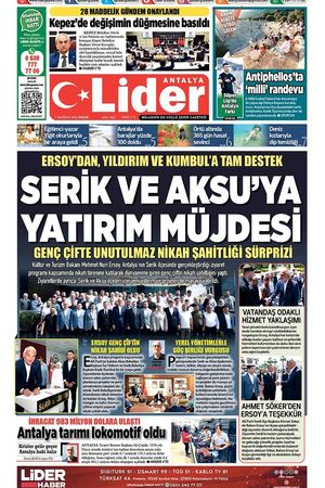 7 HAZİRAN 2026 LİDER GAZETE ANTALYA
