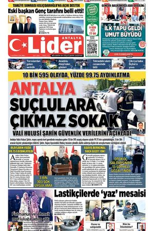 9 HAZİRAN 2026 LİDER GAZETE ANTALYA