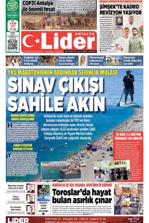 22 HAZİRAN 2026 LİDER GAZETE ANTALYA