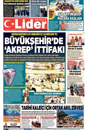 18 TEMMUZ 2026 LİDER GAZETE ANTALYA