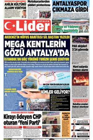 5 AĞUSTOS 2026 LİDER GAZETE ANTALYA