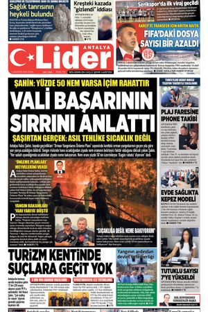 7 AĞUSTOS 2026 LİDER GAZETE ANTALYA