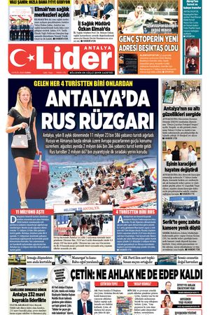 4 EYLÜL 2026 LİDER GAZETE ANTALYA