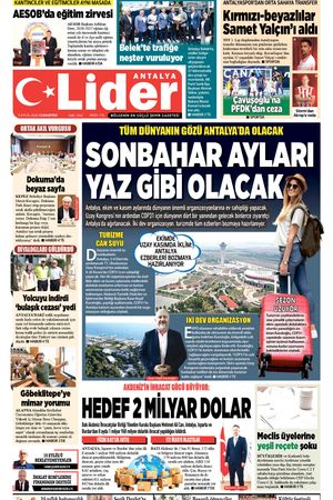 5 EYLÜL 2026 LİDER GAZETE ANTALYA