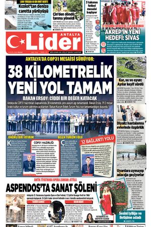 6 EYLÜL 2026 LİDER GAZETE ANTALYA