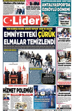 15 EYLÜL 2026 LİDER GAZETE ANTALYA