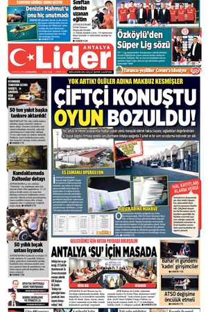 16 EYLÜL 2026 LİDER GAZETE ANTALYA