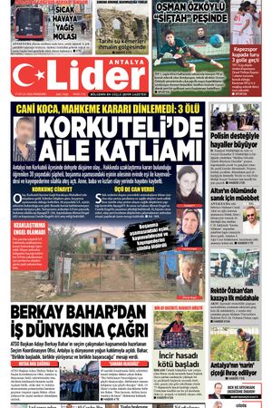 17 EYLÜL 2026 LİDER GAZETE ANTALYA
