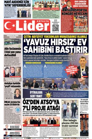 18 EYLÜL 2026 LİDER GAZETE ANTALYA