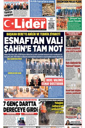 19 EYLÜL 2026 LİDER GAZETE ANTALYA