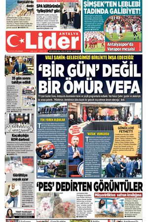 20 EYLÜL 2026 LİDER GAZETE ANTALYA
